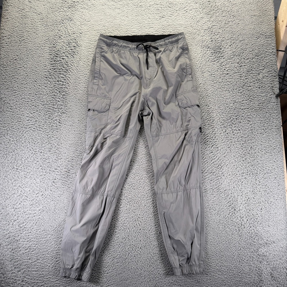 H&M Pant Mens S Gray Polyester Cargo Tapered Utility Workwear Technician Stretch